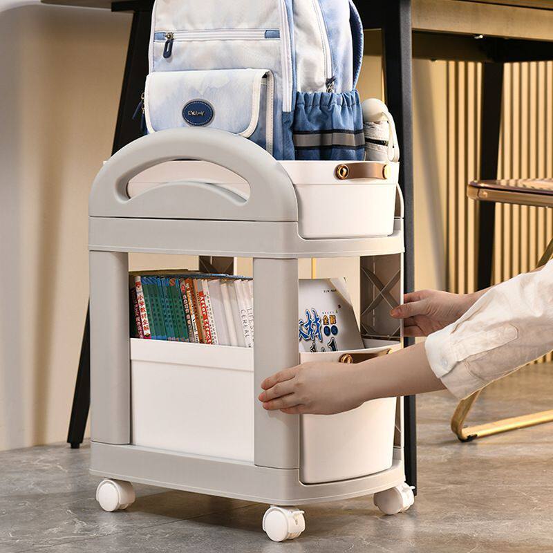 热销小推车置物架收纳柜学生放书包架桌下书架办公桌办公室工位收