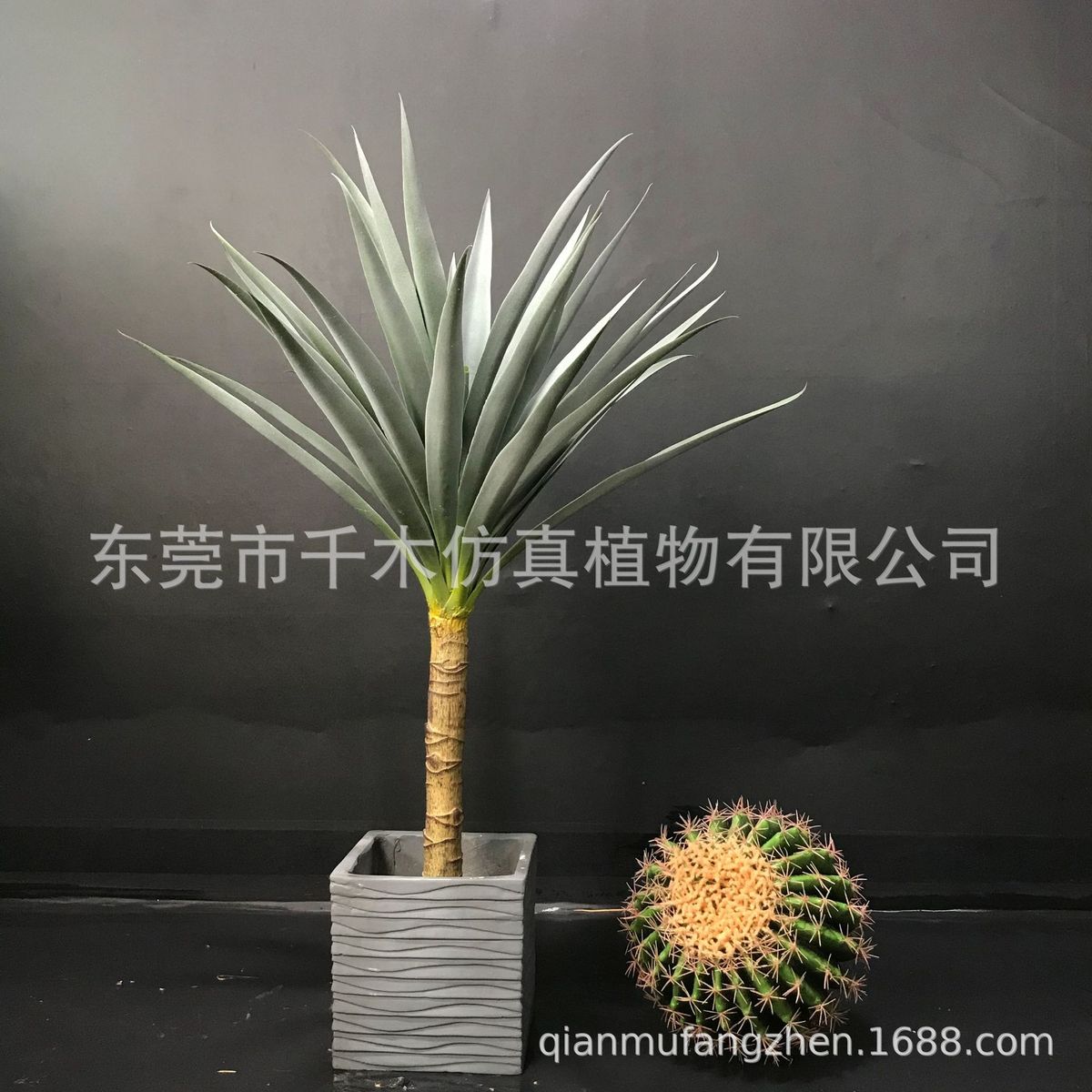 仿真剑兰剑麻龙舌兰落地多杆绿植植物盆栽家居软装摆件北欧ins风