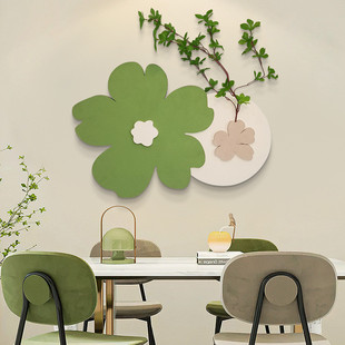 餐厅装饰画砂花朵创意岩画立体实物绿植挂画客厅卧室高级感墙壁画