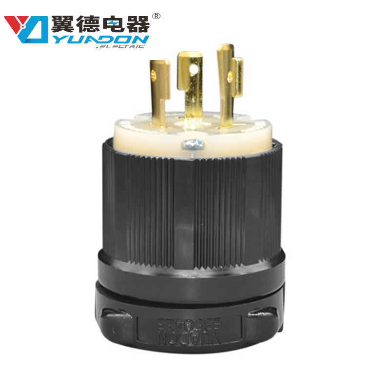 美式nemal8-20p三极现货防松工业插头20a480v锁式接线电源插头