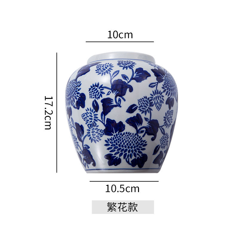 景德镇陶瓷手绘青花瓷墙饰植物花瓶新中式复古风壁挂花盆壁饰插花