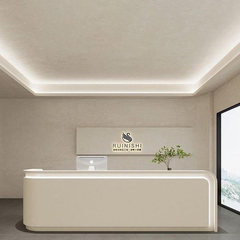 简约美容院收银台现代医美口腔诊所吧台桌公司酒店前台接待台柜台