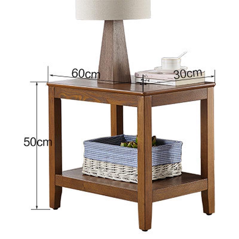 美式沙发方侧边柜简约客厅边几实木角几置物小桌子茶几家用边柜几