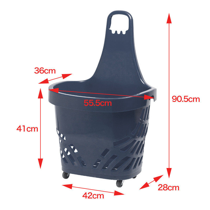 超市ktv服装店购物篮大号卖场加厚4轮拉杆手提购物篮筐塑料框,收纳整理,购物篮,淘宝优惠券,粉丝福利购,淘宝优惠卷