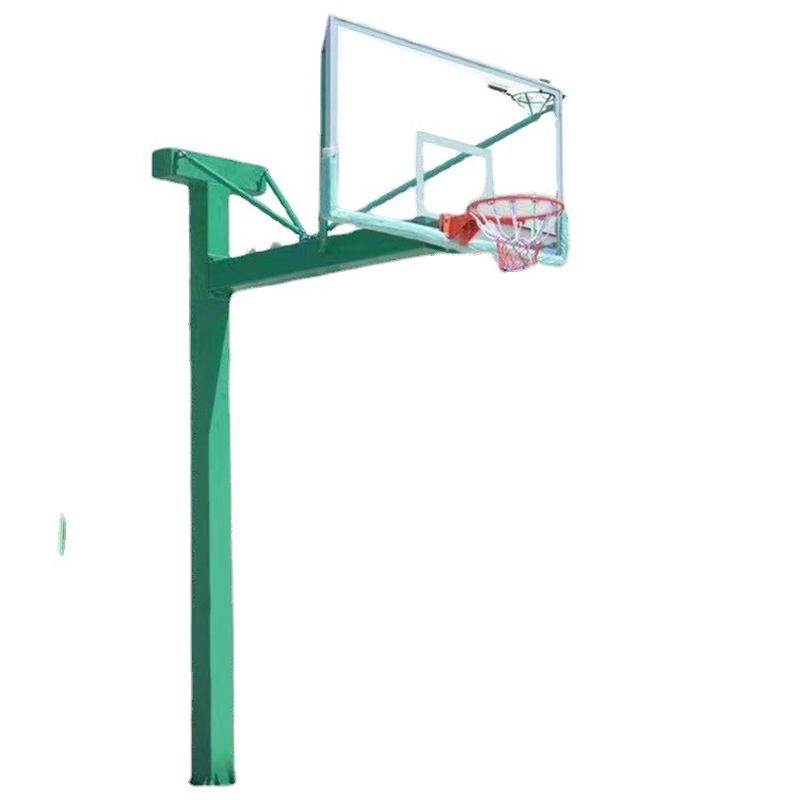 现货供应成人户外地方管篮球架学校埋圆管标准固定篮球架