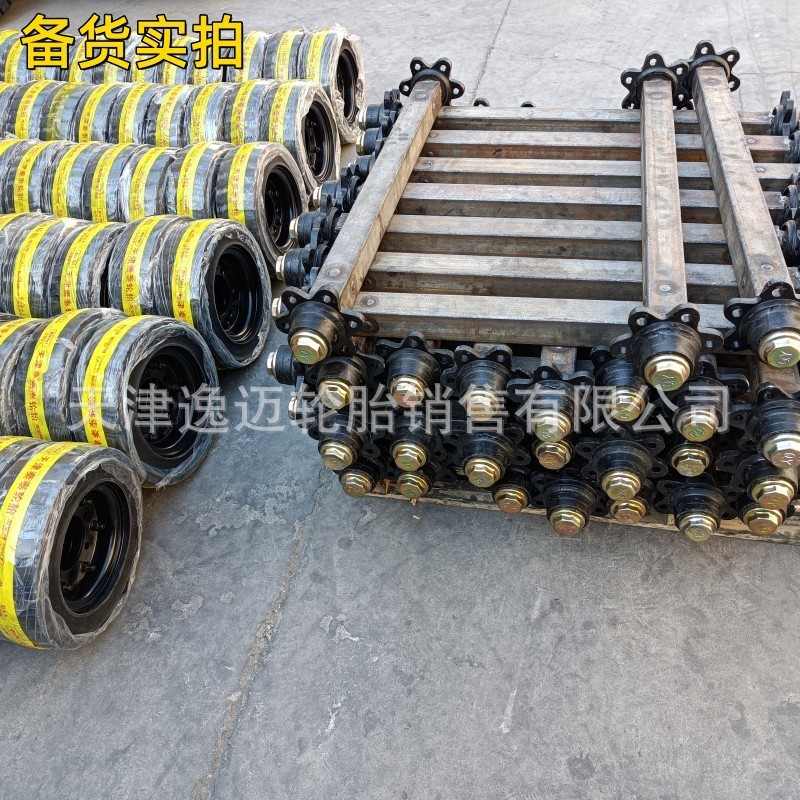 热销实心轮胎500/560直径加工各种轮轴长轴短轴半轴独车轴平板拖
