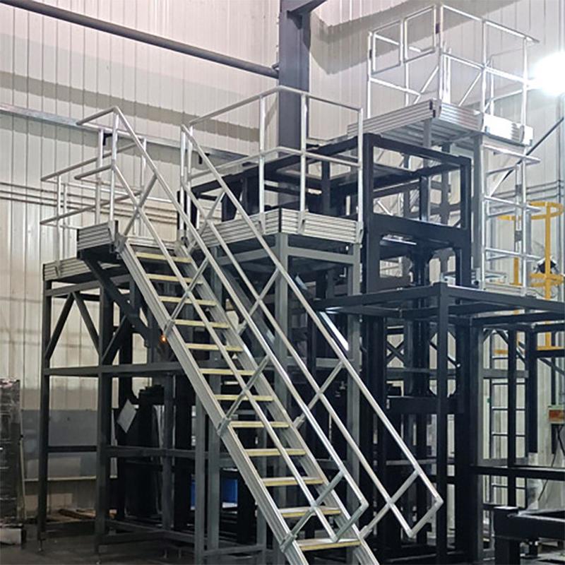 工业铝型材楼梯铝型材定制加工塔台踏步楼梯扶手定制扶梯