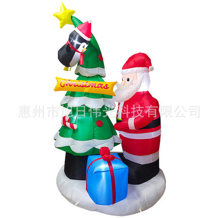 热销圣诞气模led发光充气老人雪人摆件户外装饰品tiktok现货