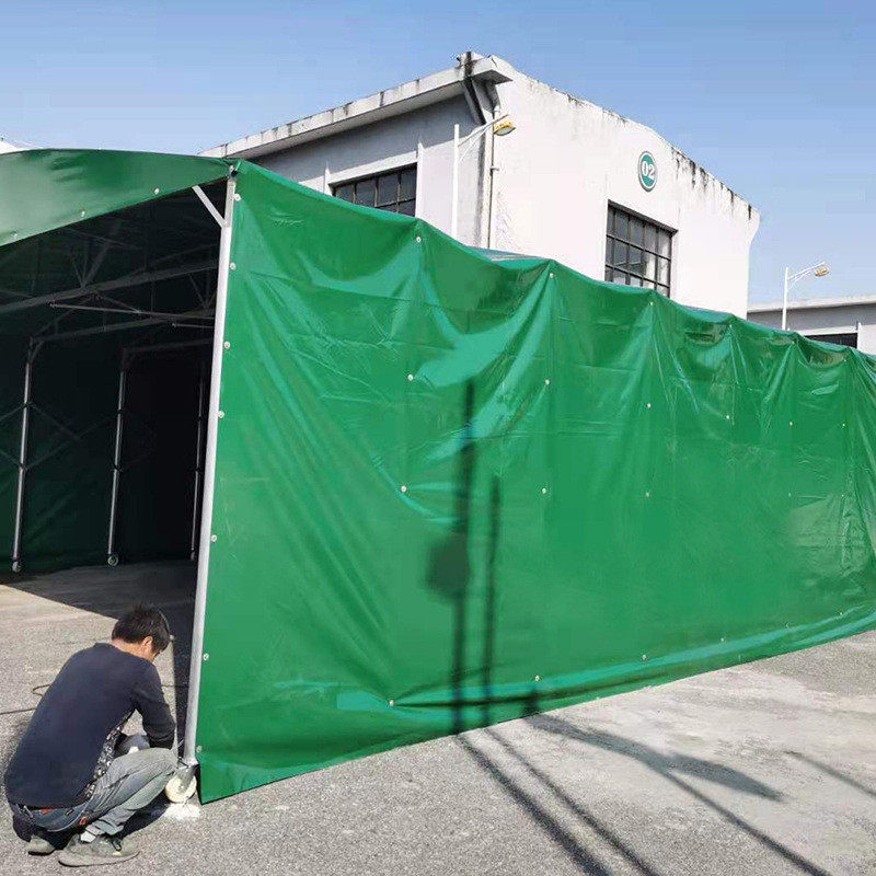 阜阳亳州物流推拉雨棚仓库伸缩遮阳棚pvc折叠帐篷大型移动车棚