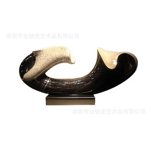 样板房树脂抽象摆件现代玄关横向售楼处风格雕塑艺术品纯净白色