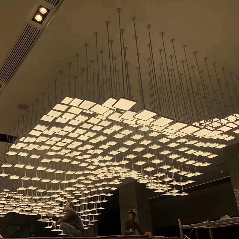 灯具大型吊灯非标工程吸顶造型灯酒店售楼部沙盘宴会厅定制波浪形