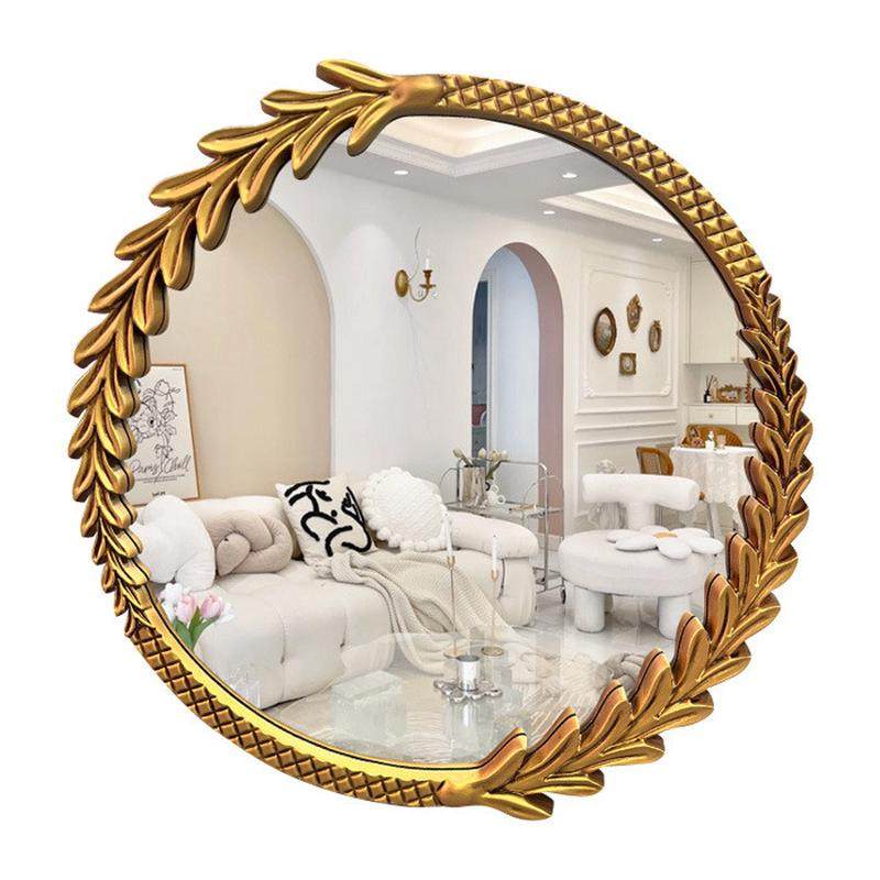 法式复古圆形浴室镜子梳妆镜智能艺术挂镜墙面壁挂卫生间欧式雕花,家装主材,浴室镜,淘宝优惠券,粉丝福利购,淘宝优惠卷