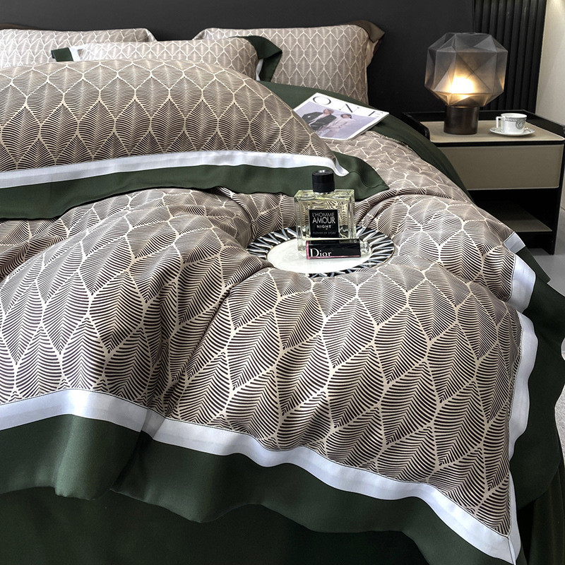 丝滑轻奢天丝四件套欧式夏季裸睡床单被套冰丝凉感床笠款床上用品