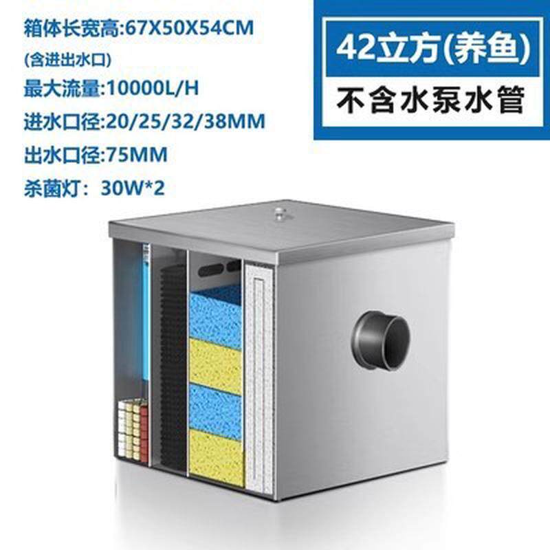 锦鲤整理箱水循环系统室外鱼池过滤器池塘过滤箱不锈钢净化外置