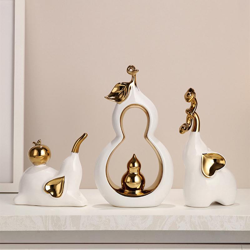 热销如意大象电视柜创意家居客厅陶瓷摆件玄关轻奢酒柜装饰品