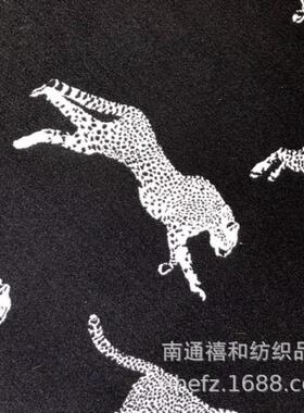 黑色地垫豹子面料ins风地垫卧室床下客厅茶几轻奢样板间布料