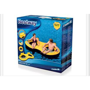 bestway43113座圈浮圈充气八字双人漂流浮圈浮排超大加厚水上浮床