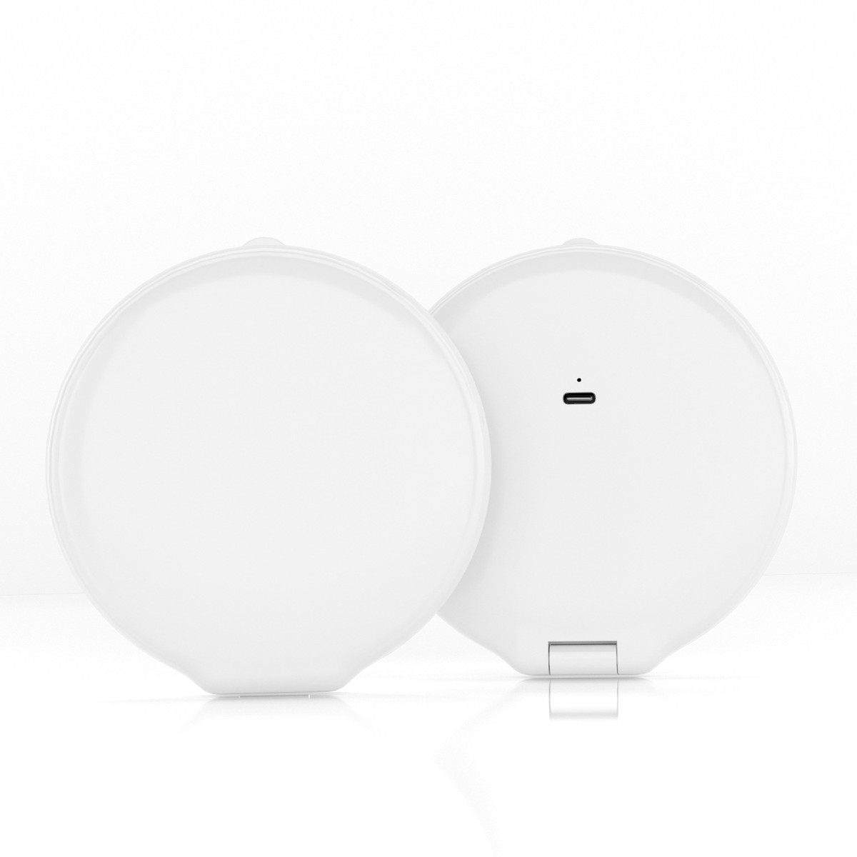 新款led化妆镜双面放大三色光手持随身便携发光镜子大尺寸5x灯