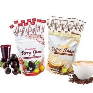 glow速溶咖啡 Berry 50袋coffee shape胶原蛋白黑咖啡Premium