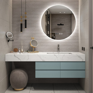 铝定制岩板洗手台洗脸柜镜柜卫生间洗漱台组合盆柜填充蜂窝浴室柜