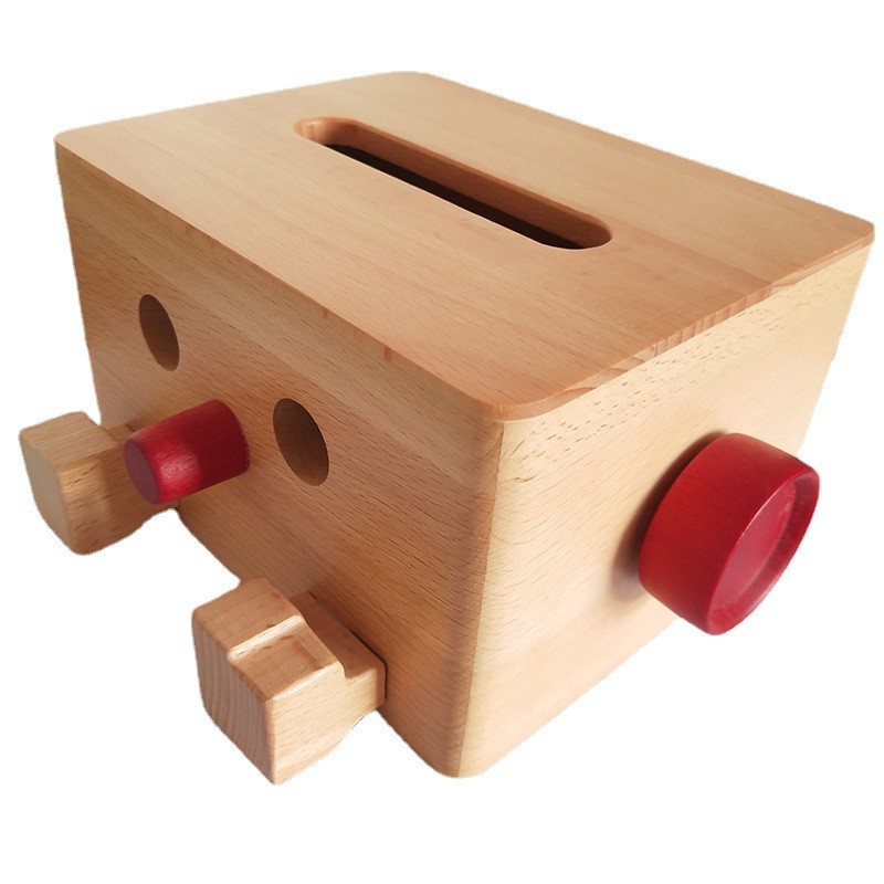 纸巾盒多用途实木抽纸盒原木色卡通定制客厅家用纸抽大号木制品盒