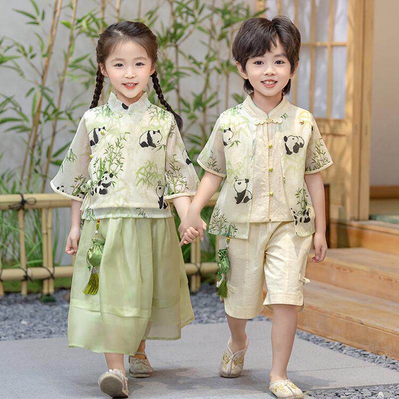 儿 童古装中国风幼儿园夏季毕业照小学生六一表演服
