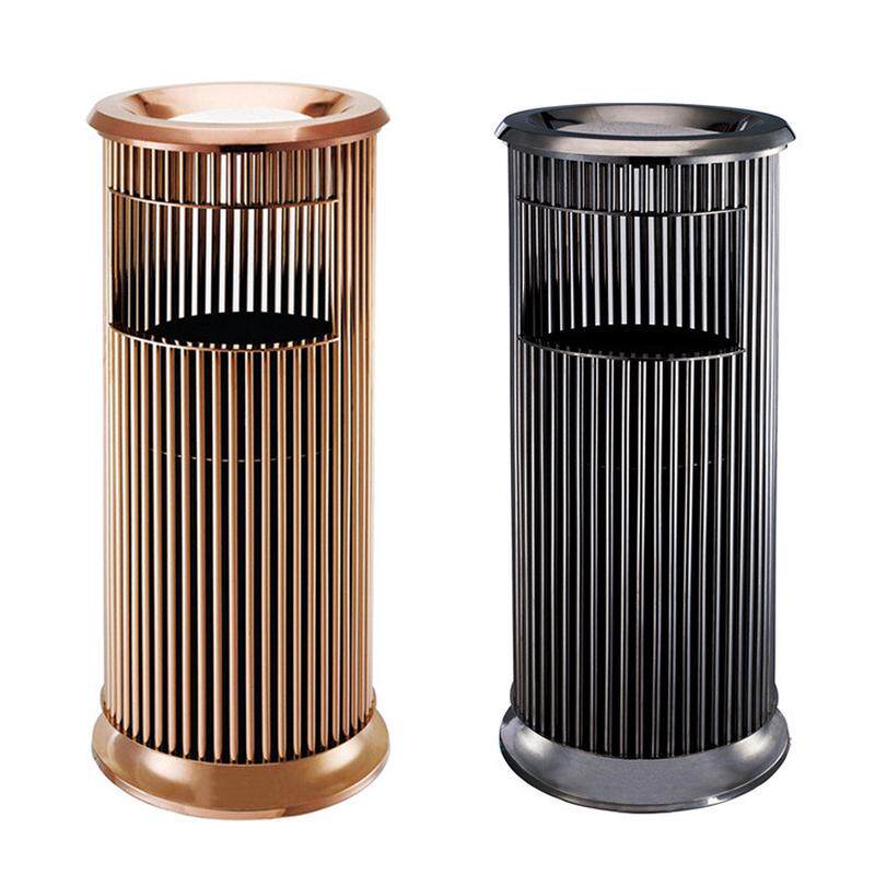 艺术直管大堂烟灰桶不锈钢小蛮腰垃圾筒带烟灰缸欧式桶烟灰花瓶
