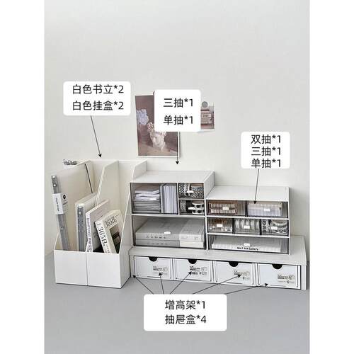书立文件架桌面收纳盒收纳架办公室宿舍桌边移动ins书架书挡架子