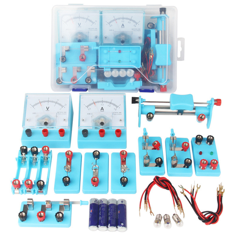 简单电路小学四年级科学串并联电路科学实验器材盒灯座开关电表