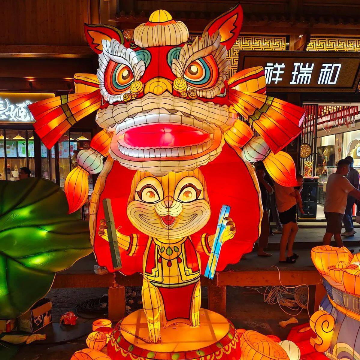 元宵节花灯大型节日造型户外醒狮彩灯灯笼装饰摆件厂家加工定制图片