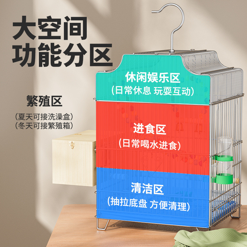 鸟笼鹦鹉笼玄凤鹦鹉专用笼虎皮豪华别墅大号画眉八哥鹩哥鸟笼批发
