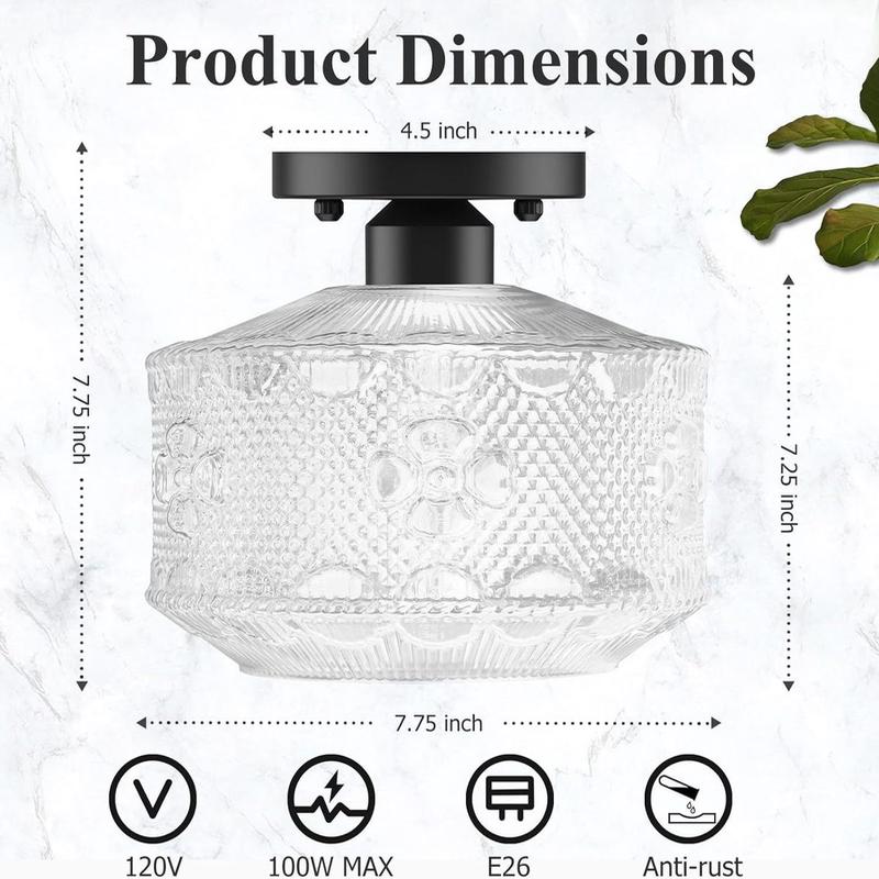 现代水晶卧室吸顶灯玻璃半嵌入式家居吊灯厨房走廊客厅餐厅玄关