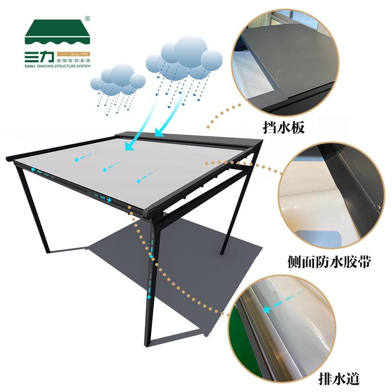 厂家直供别墅庭院阳台店铺户外隔热遮阳篷大空间电动折叠天幕