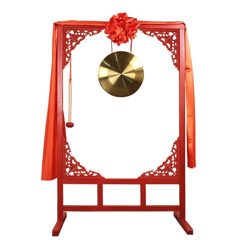 热销lo0铜锣乐器锣架开业庆典锣配花窗架子三句半道具32cm42cm秦