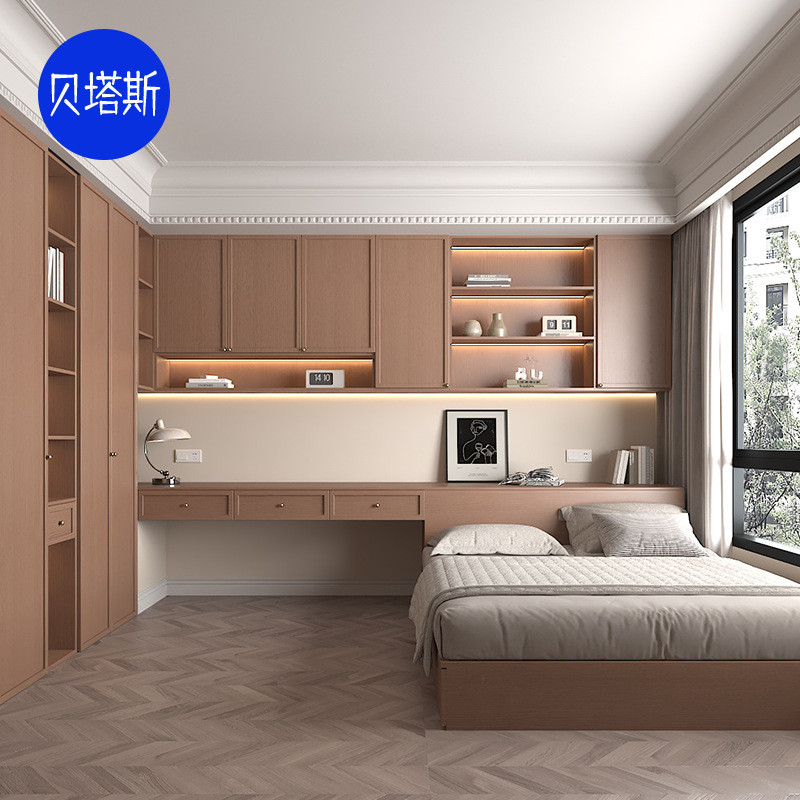 杭州榻榻米床衣柜一体定制小户型法式儿童房间书房整体轻奢全屋柜
