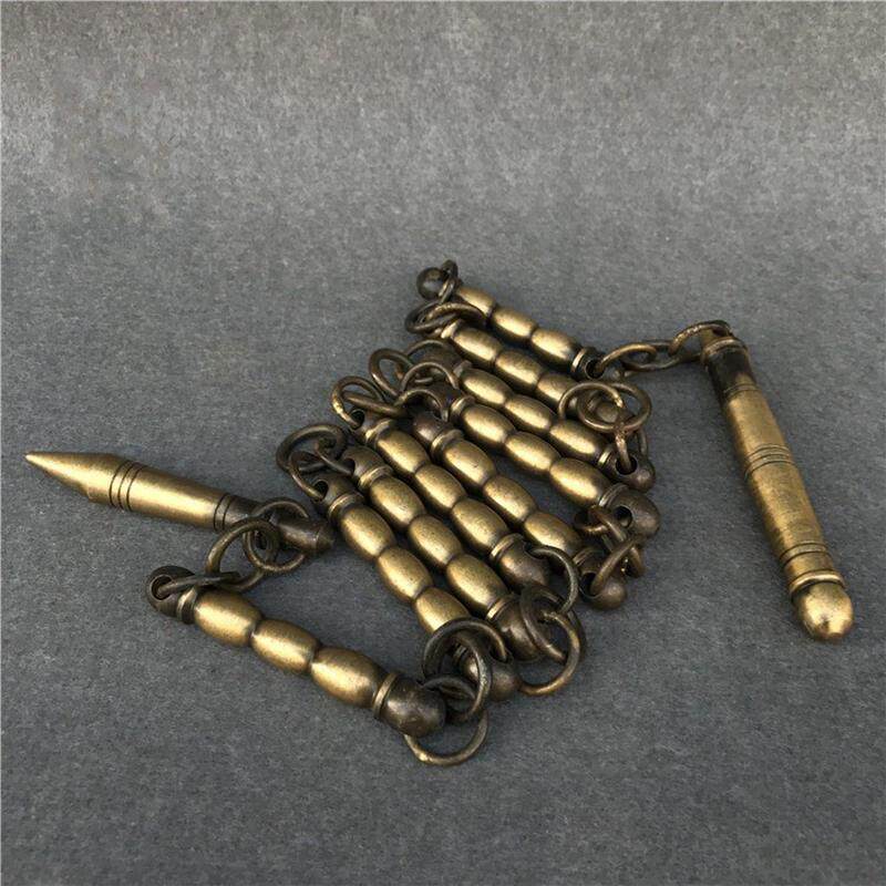 仿古纯铜黄铜九节鞭摆件武术鞭练功鞭古玩杂项铜器工艺品装饰款2