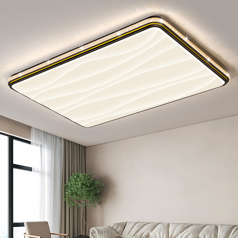 2025超薄新款吸顶灯简约大气卧室客厅房间灯水波纹铁艺年家用灯具