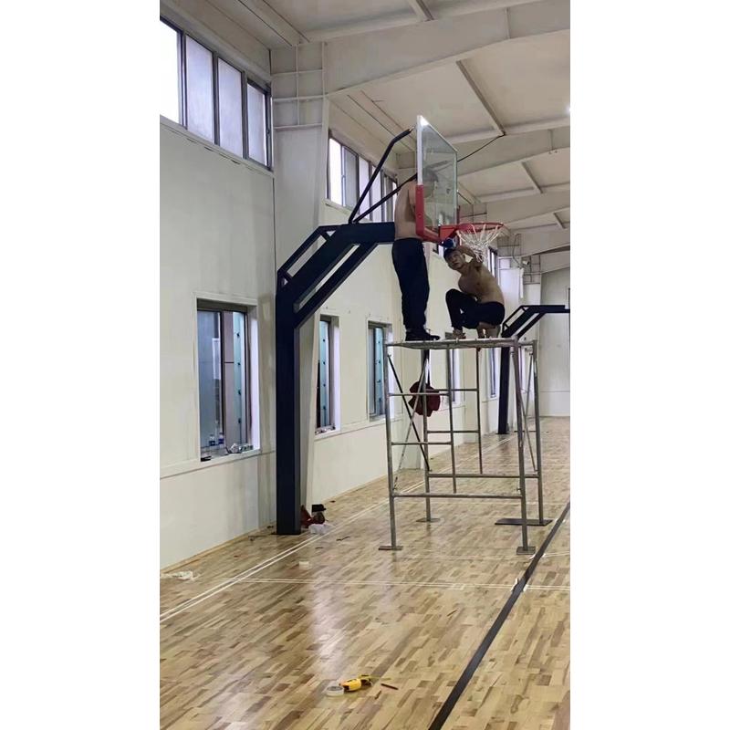 厂家现货供应户外学校地埋篮球架批发成人标准篮板钢化玻璃篮球架