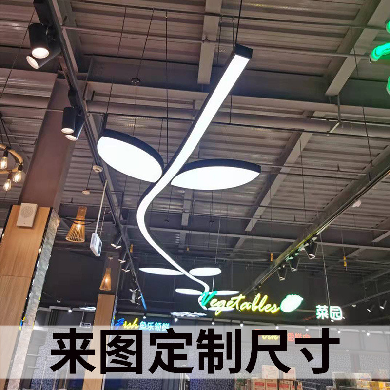 超市健身房灯造型雪花商超展厅定制办公室工业风吊灯创意异形灯
