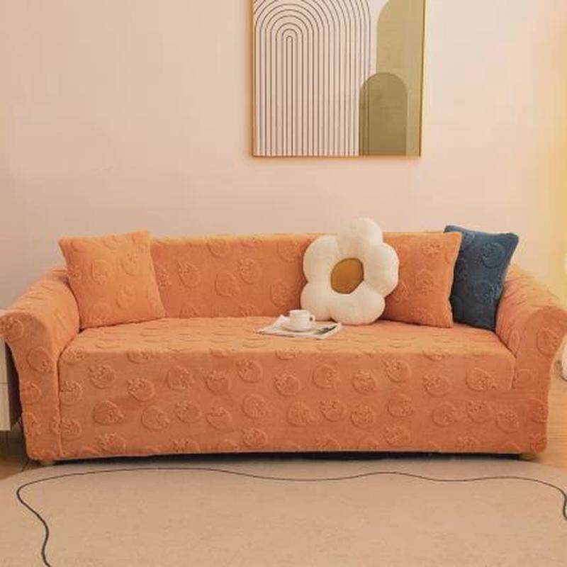 秋冬新款毛绒加厚沙发套罩全包万能套防滑皮沙发保护套防猫抓盖布