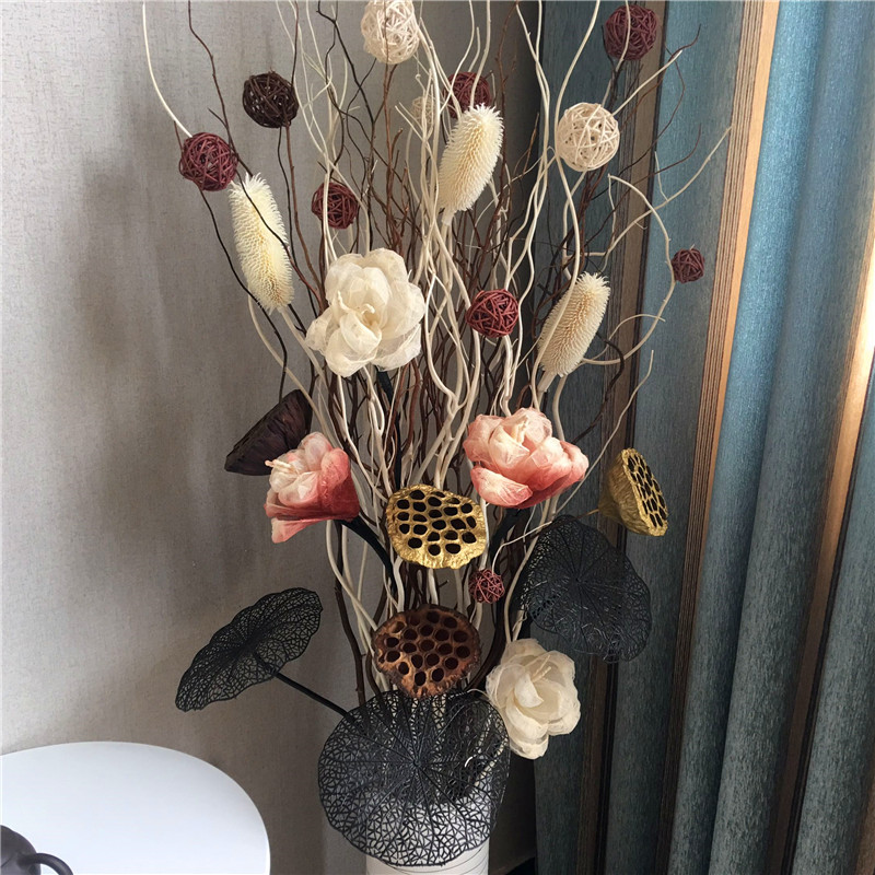 批发龙柳树枝干枝叶脉玄关橱窗插花客厅落地花瓶装饰花干花装饰摆