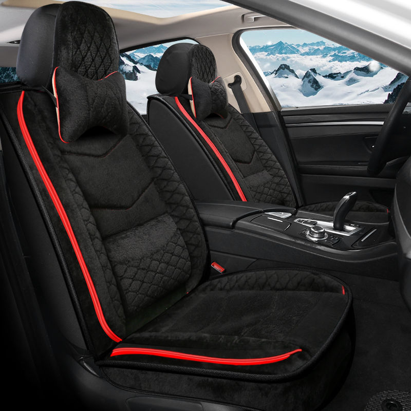 热销汽车坐垫包车垫子短毛绒冬季轿车坐垫车加厚棉绒坐垫套包座套