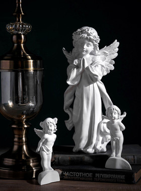 jz05人物【】欧式复古白色天使装饰品雕塑石膏批发家居摆设雕像小