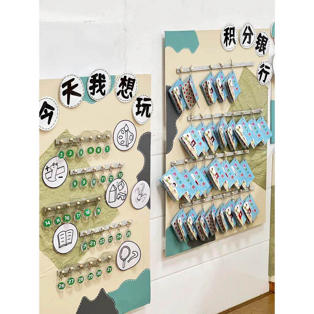 幼儿园区域进区卡挂牌手环规则牌挂钩环创材料包区角半成品主题墙