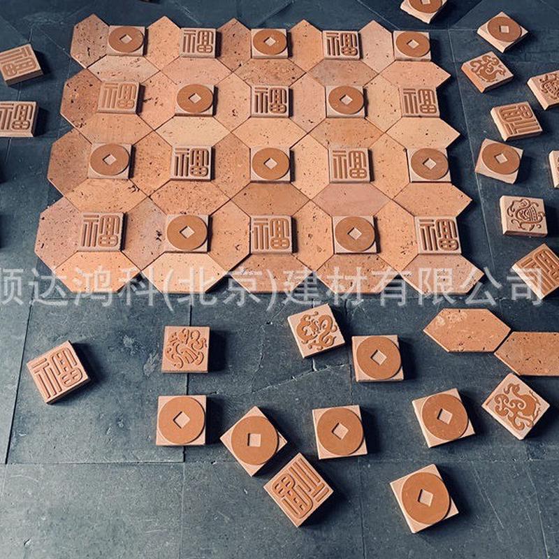 仿古创意星星条砖别墅红砖块红小红砖片艺术红色墙砖老红砖芯切片