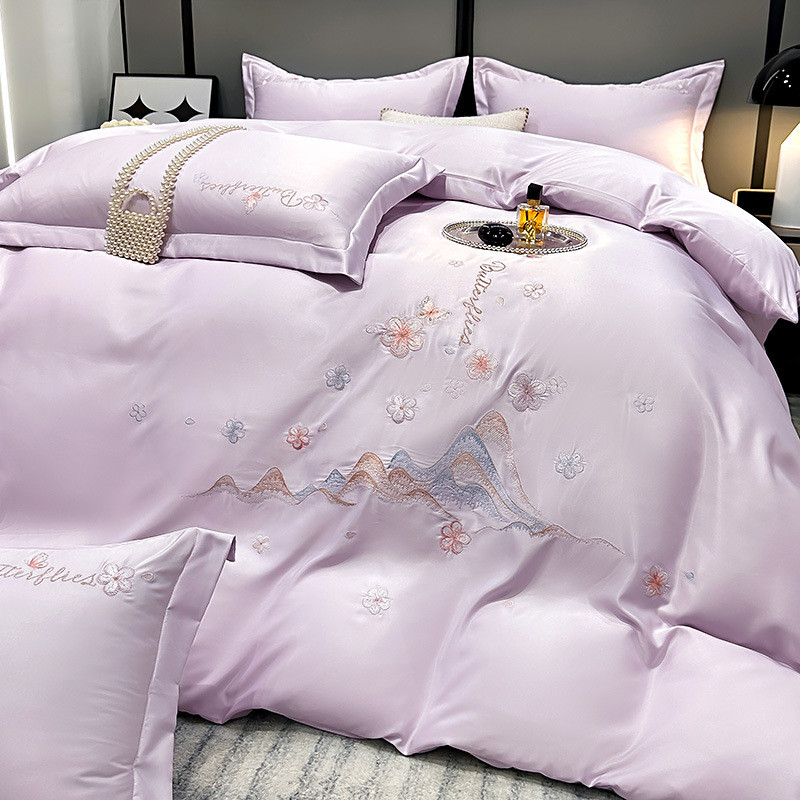 2024新款天丝四季四件套-花蜜宫廷风床上用品床单被套刺绣套件