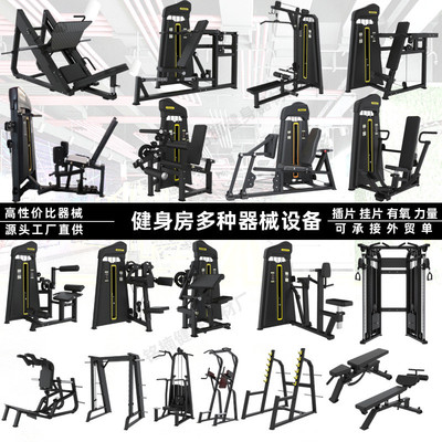 健身房力量器械商用哈克深蹲伸屈腿推胸二三头肌全套综合训练器材