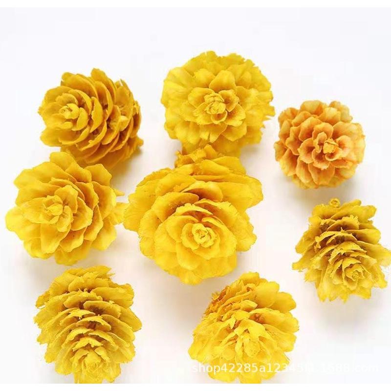 玫瑰松果白油松果松果挂件手工diy工艺品装饰拍摄道具油松塔批发