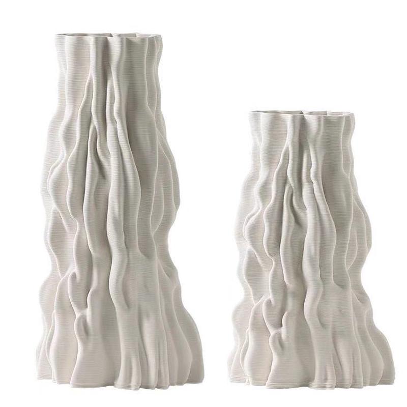 北欧3d打印陶瓷工艺品现代售楼部软装花瓶样板房极简别墅摆件饰品