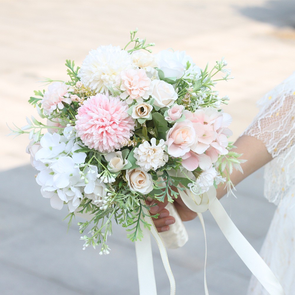 仿真花束绢花花束户外新娘结婚婚礼手捧花批发自然韩式hd1601